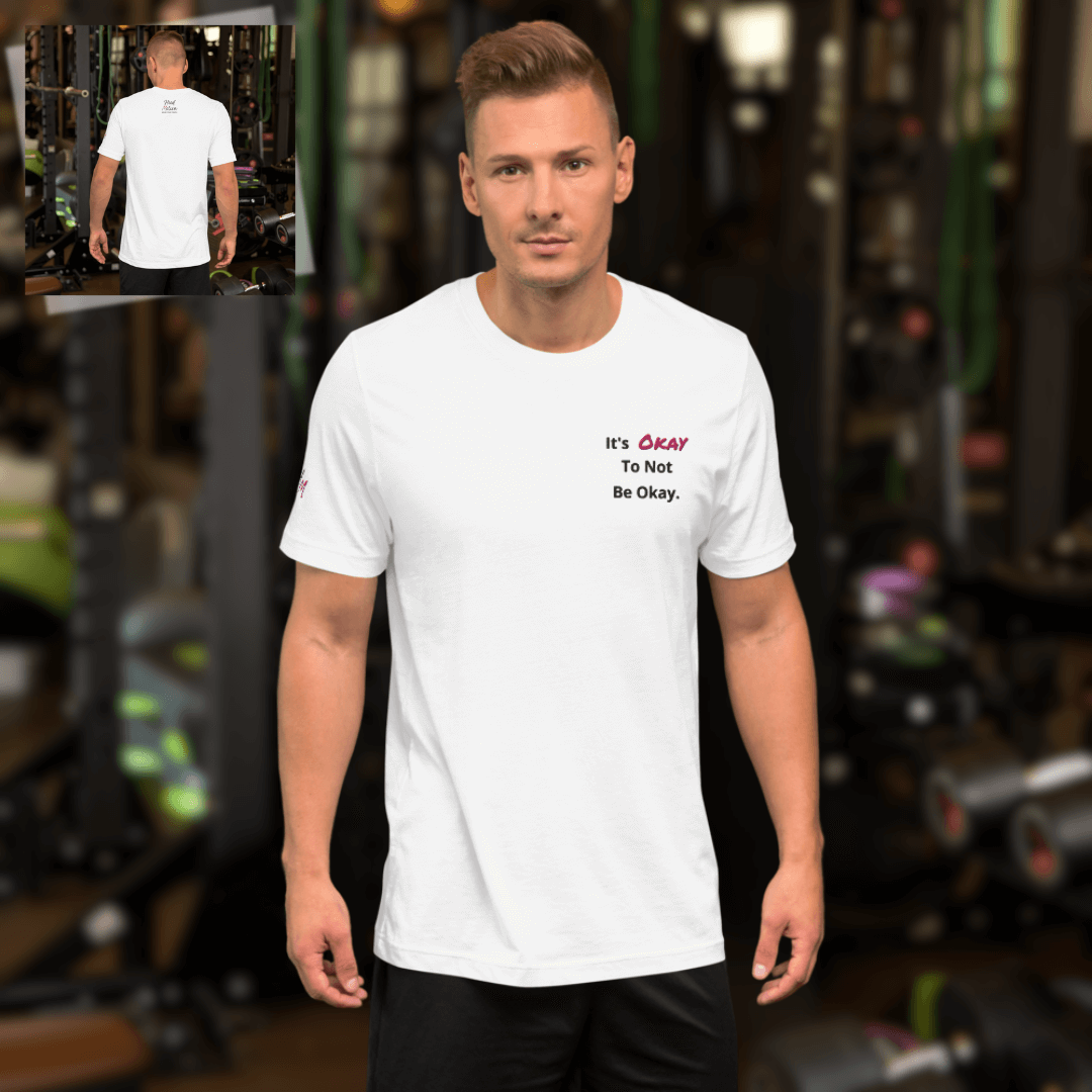 It's Okay to not be Okay v2 - Unisex T-shirt (with Left Chest and Sleeve Embroidery)
