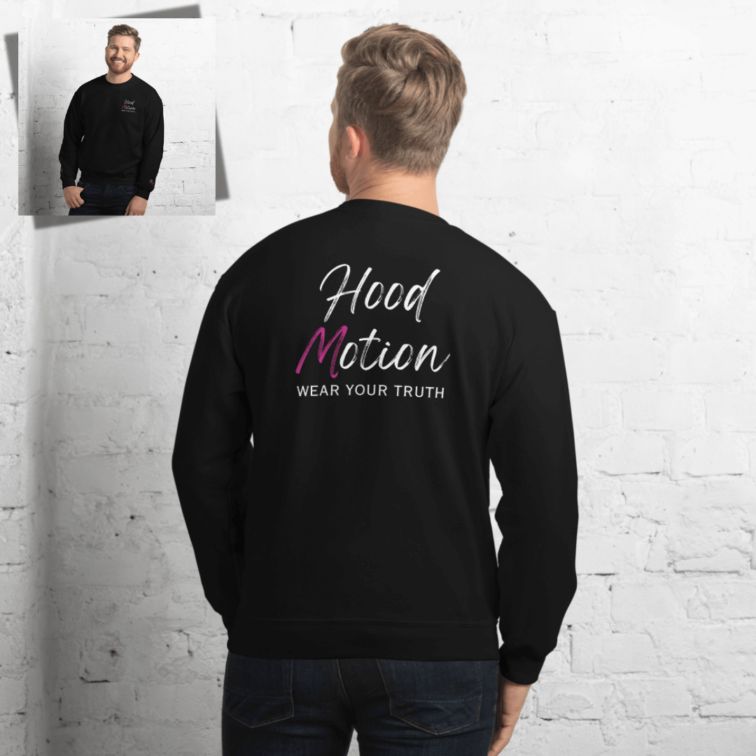 Hood Motion - Unisex Sweatshirt (with Left Chest and Wrist Embroidery + Back Print)