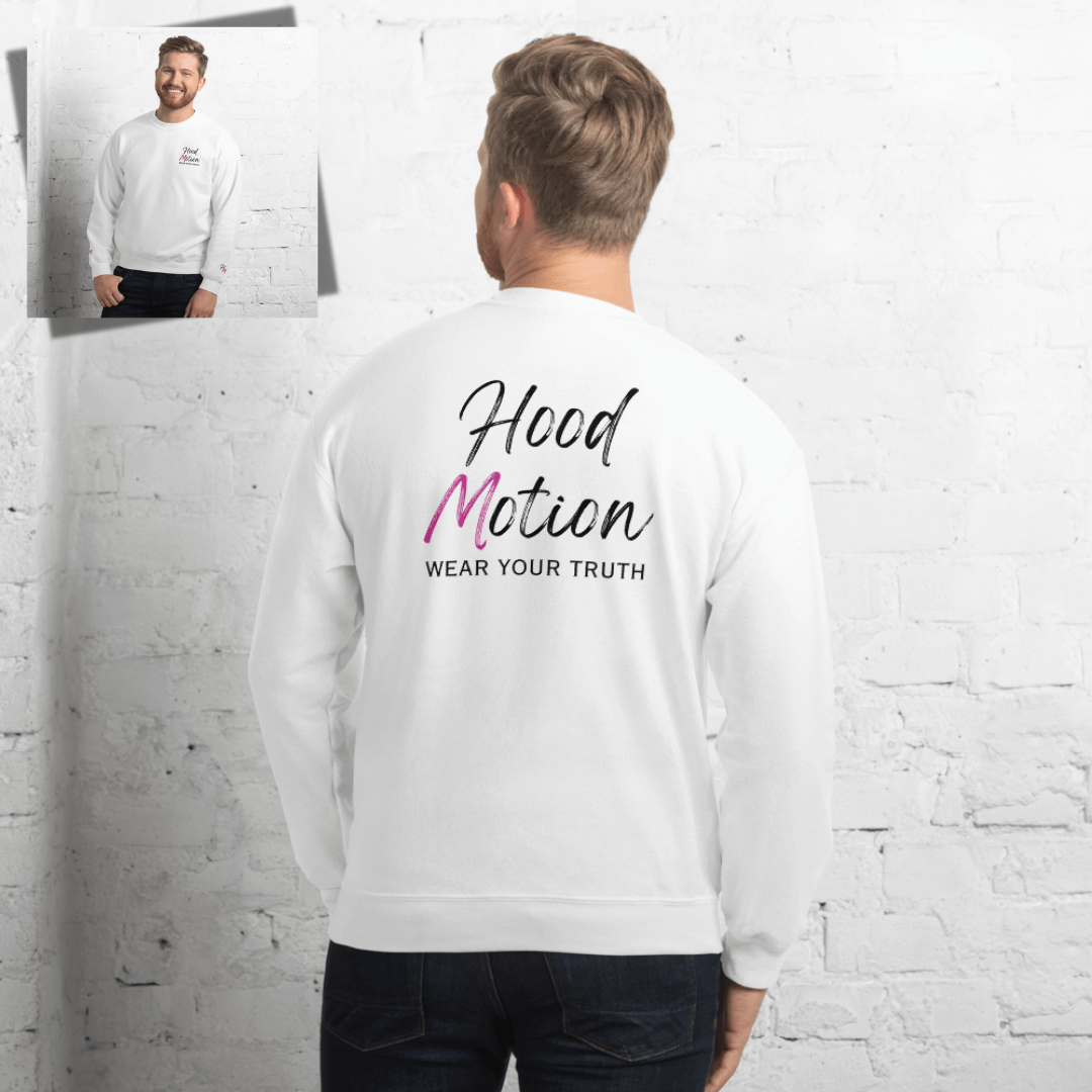 Hood Motion - Unisex Sweatshirt (with Left Chest and Wrist Embroidery + Back Print)