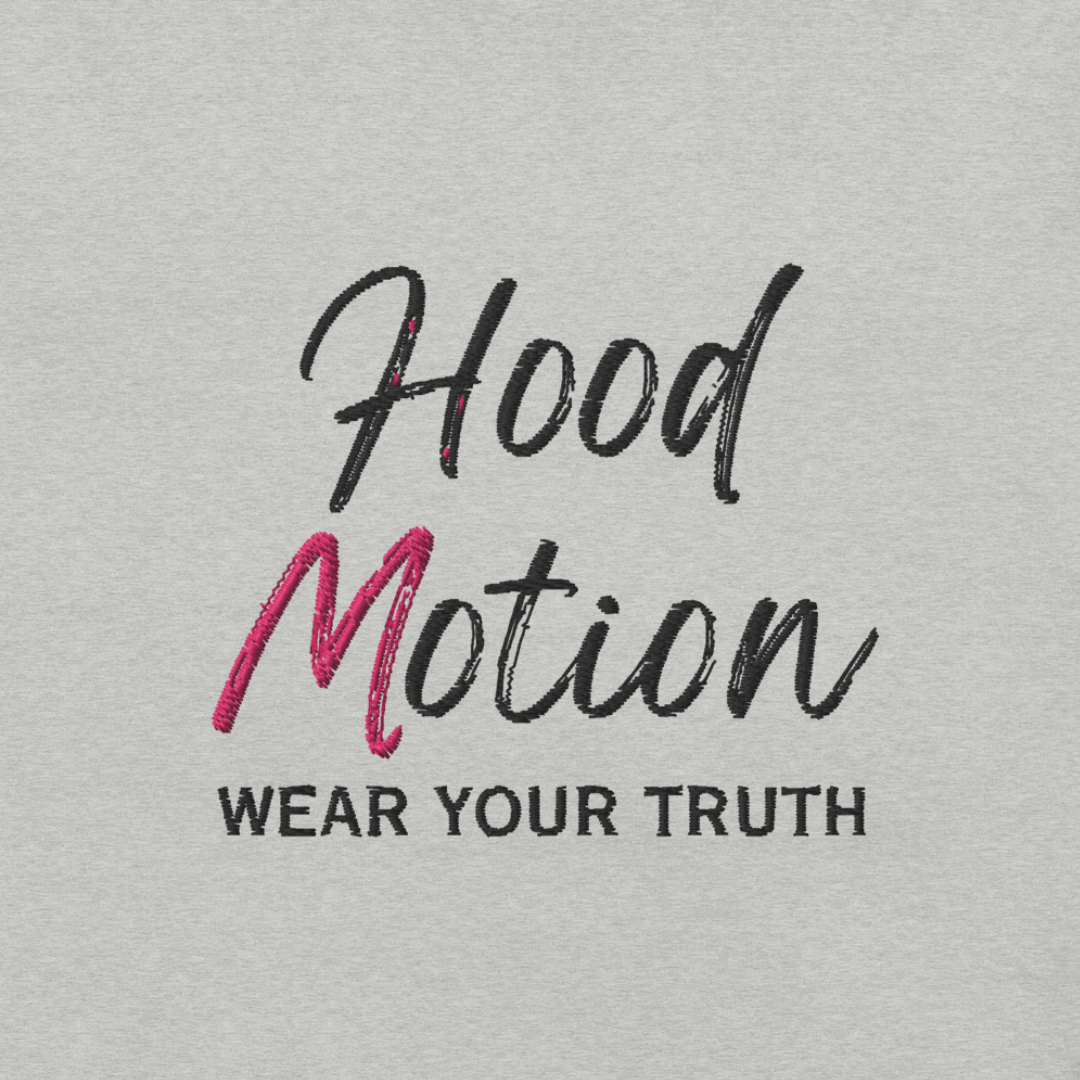 Hood Motion - Unisex T-Shirt (with Left Chest and Sleeve Embroidery + Back Print)