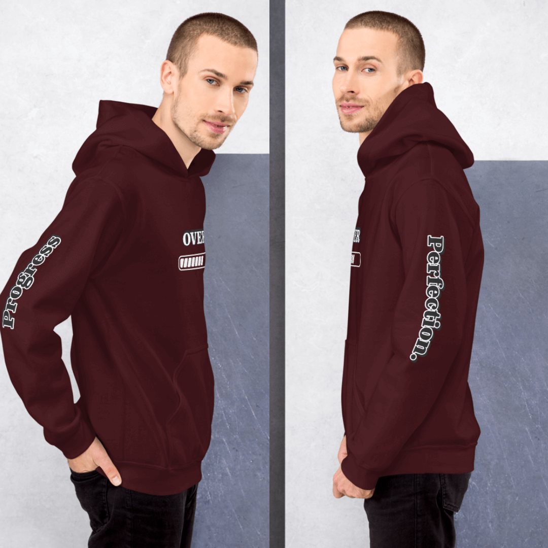 Progress OVER Perfection - Unisex Hoodie (with Sleeve Printing)