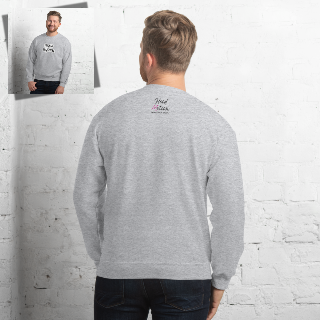 Progress NOT Perfection - Unisex Sweatshirt (with Wrist Embroidery)