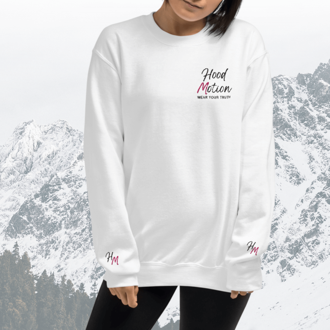 Hood Motion - Unisex Sweatshirt (with Left Chest and Wrist Embroidery + Back Print)