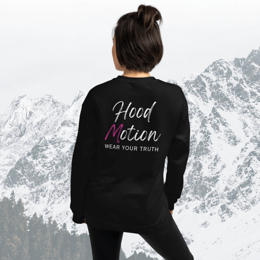 Hood Motion - Unisex Sweatshirt (with Left Chest and Wrist Embroidery + Back Print)