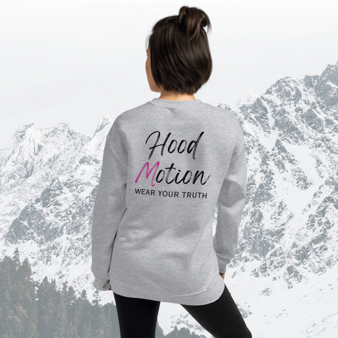 Hood Motion - Unisex Sweatshirt (with Left Chest and Wrist Embroidery + Back Print)