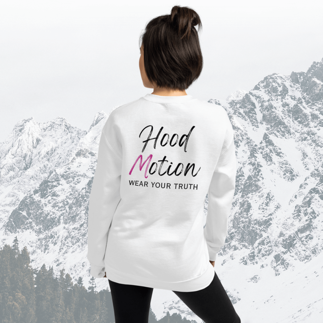 Hood Motion - Unisex Sweatshirt (with Left Chest and Wrist Embroidery + Back Print)