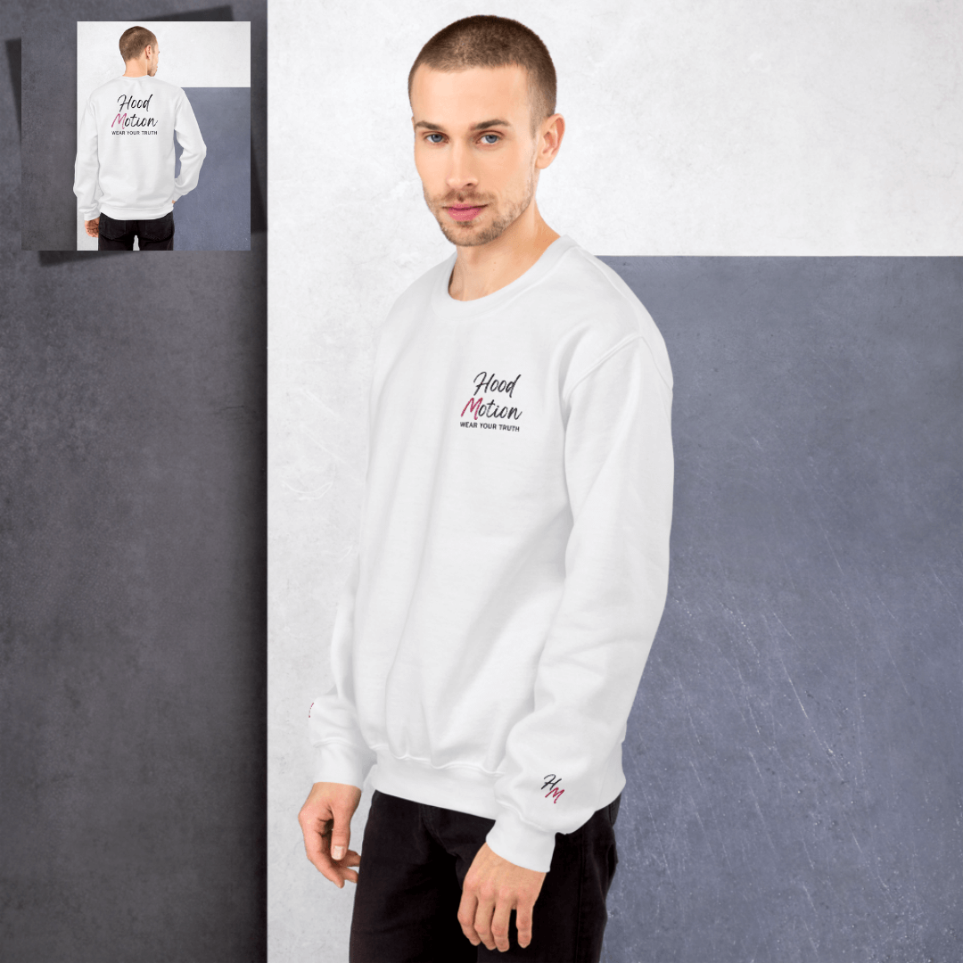 Hood Motion - Unisex Sweatshirt (with Left Chest and Wrist Embroidery + Back Print)